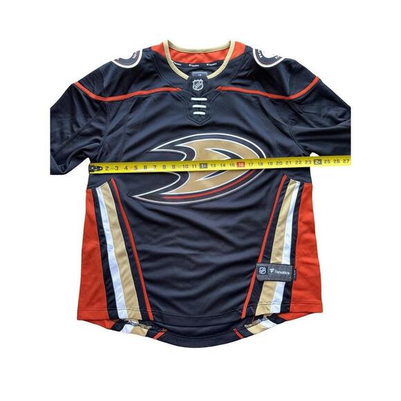 Fanatics NHL Anaheim Ducks Breakaway Black Orange Home Jersey Men’s Size Medium - Picture 3 of 5